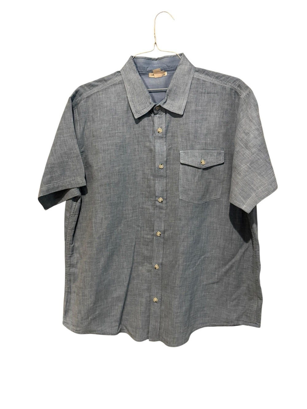 Casual Short Sleeve Button-Up Shirt - LIGHT BLUE
